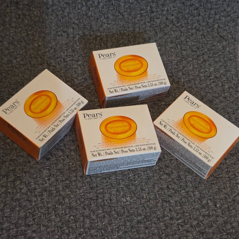 Pears Pure And Gentle Transparent Bar Soap-Orange (Pack of 4)